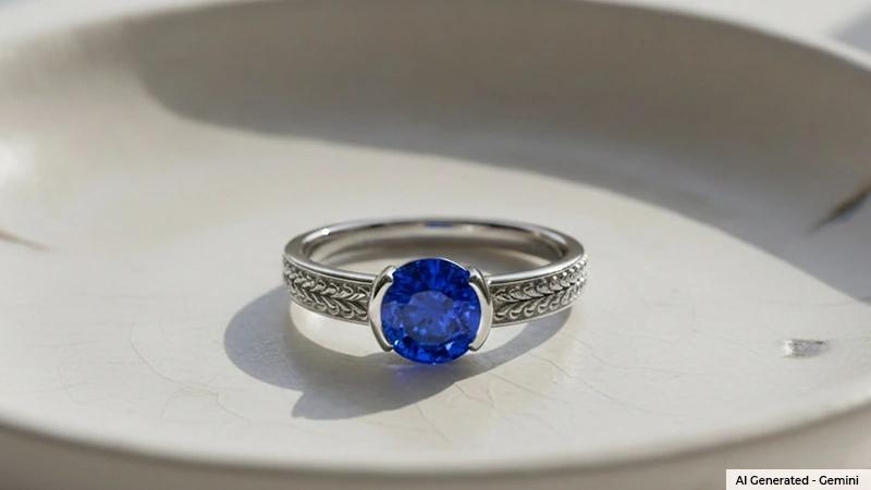 Solitaire Ring with Leaf Detailing