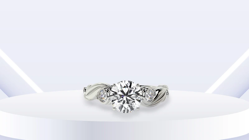 Diamonds Bezel Set enagement Ring