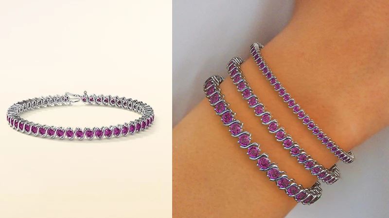 Pink Sapphire S Link Tennis Bracelet jewelry gift