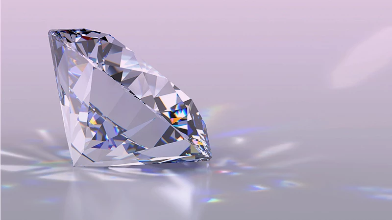 Octagon diamond reflecting light
