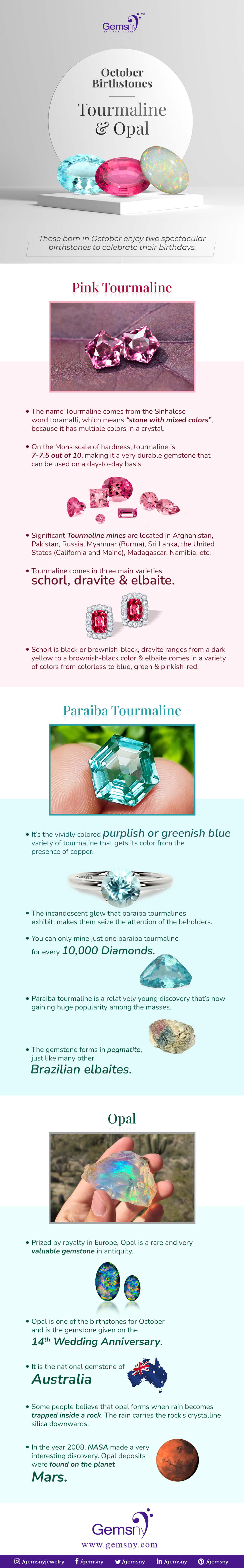 October Birthstone Tourmalines and Opal