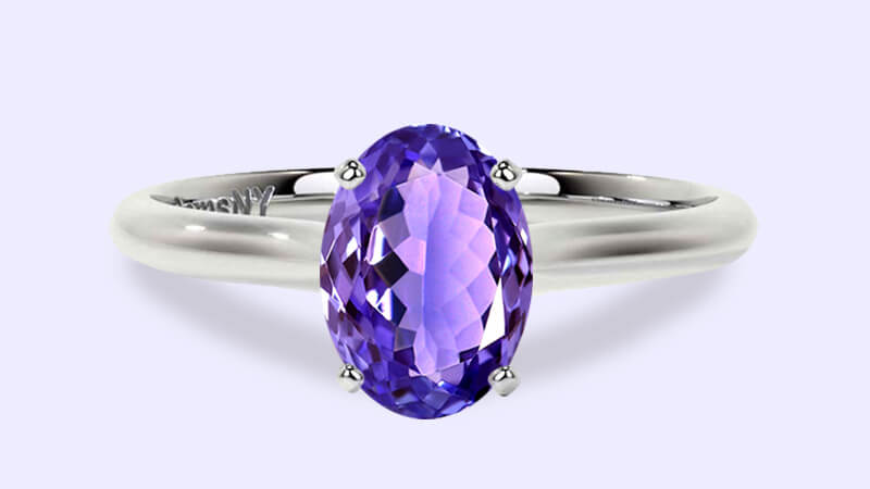 Oval-shaped Tanzanite Engagement Ring