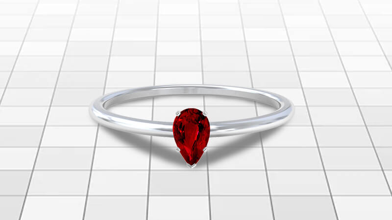 Pear-shaped Ruby Engagement Ring