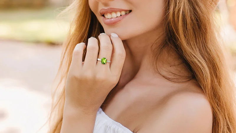 peridot solitaire ring