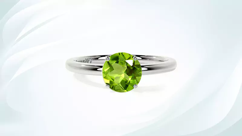 Solitaire Peridot Engagement Ring