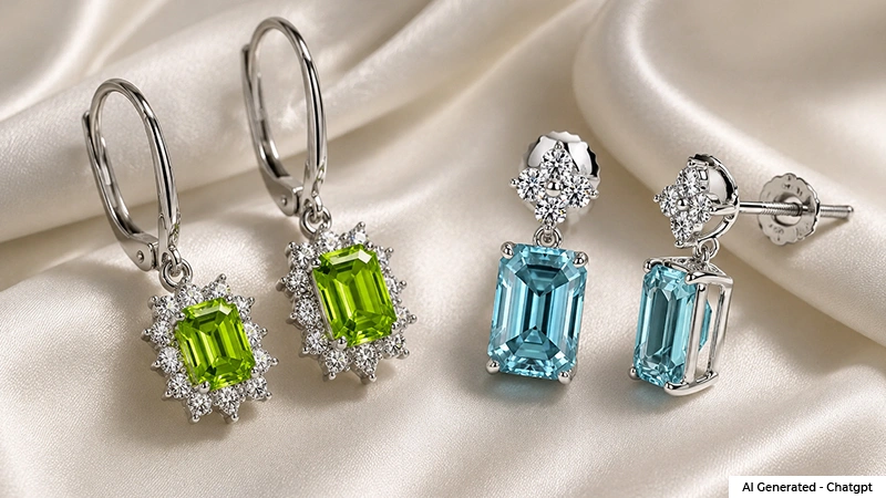 Peridot and Aquamarine Earrings