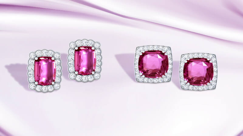 pink sapphire earrings