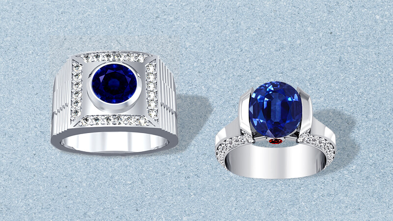 Blue sapphire rings for men