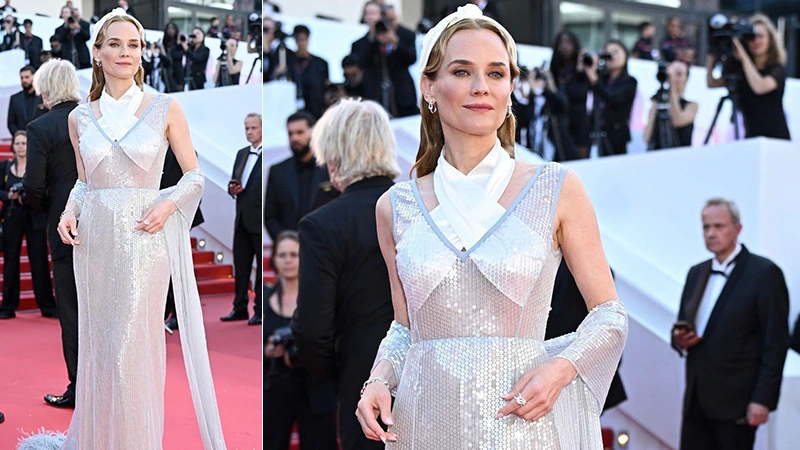 Diane Kruger wearing diamond jewelry