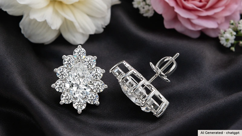 diamond halo earrings