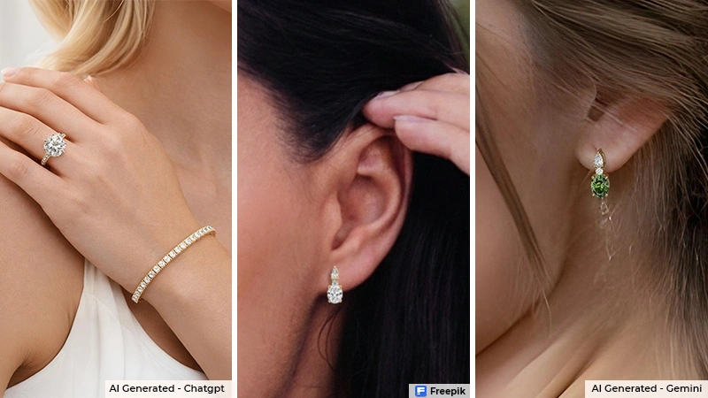 diamond bracelet and earring
