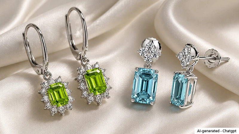 gemstone earring pieces