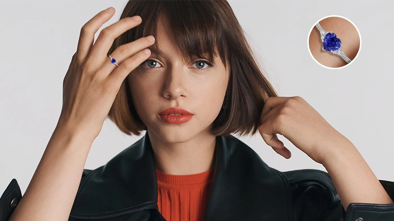 Heart-Shaped Tanzanite Promise Ring