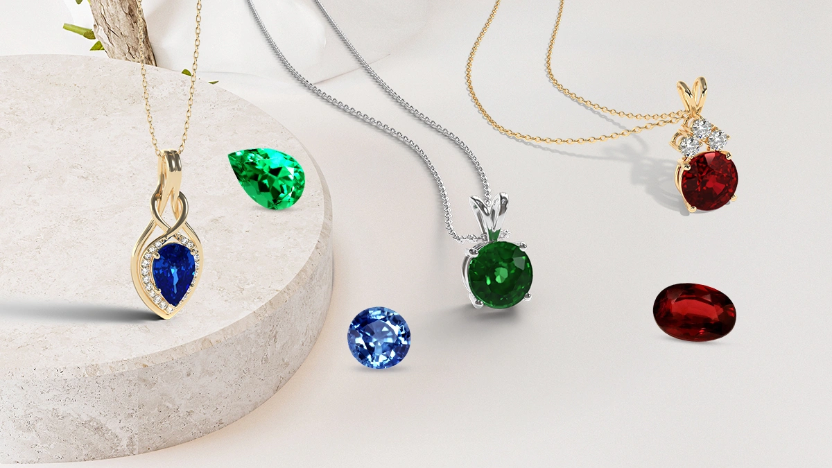 Ruby, Emerald and Sapphire Pendants: Pick Your Favorite Style