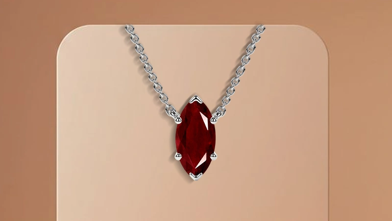 Marquise Cut Ruby in a Necklace
