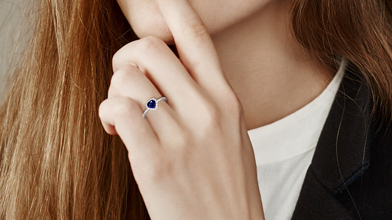 Sapphire Heart Ring at GemsNY