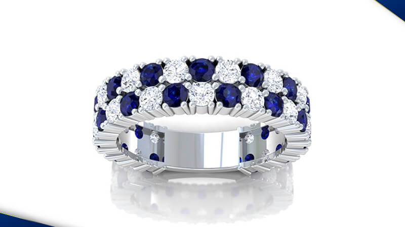 Antique Sapphire-Diamond Band