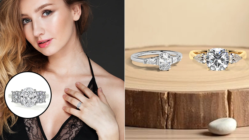 three stone round diamond ring