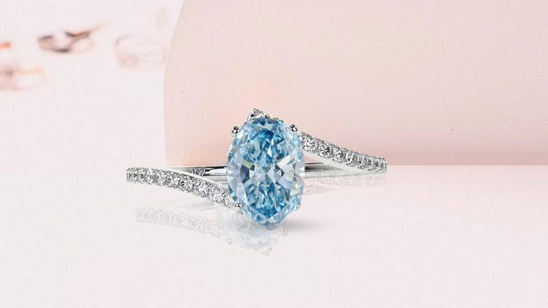 Blue Lab Diamond Ring for mother's day