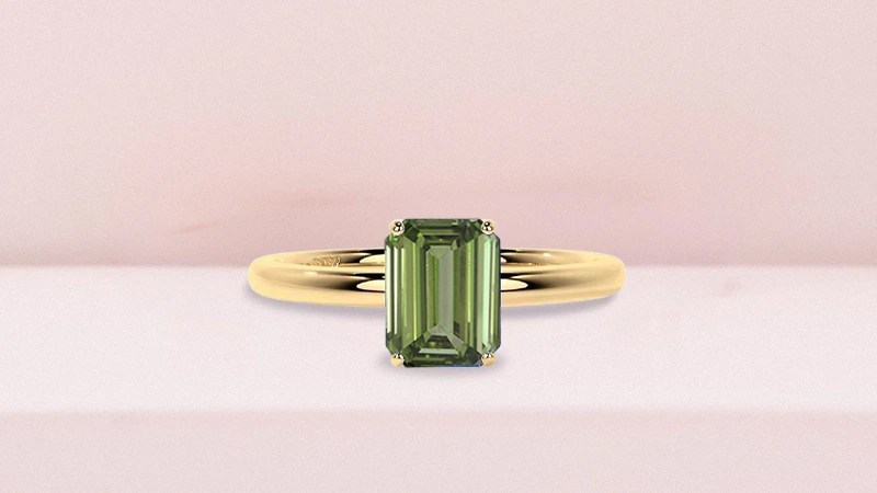 Green Lab Diamond Ring for mother's day