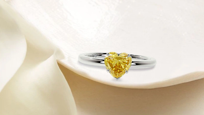 Yellow Lab Diamond Ring for mother's day