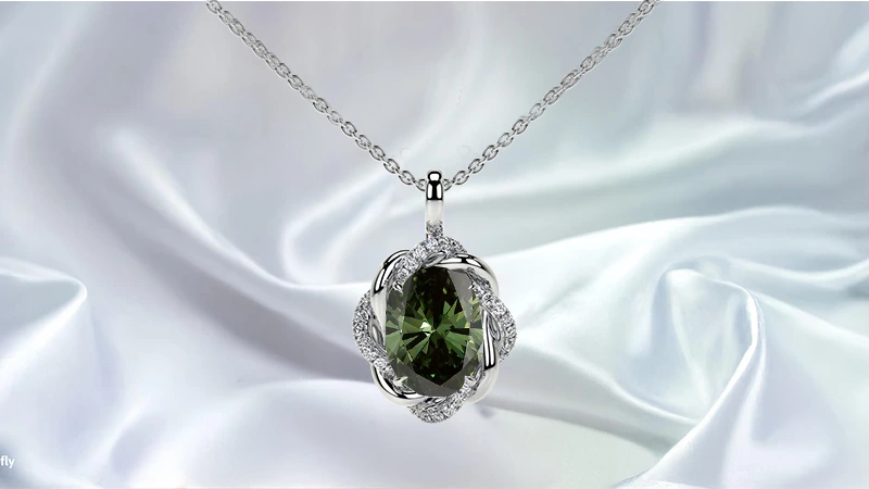 Green Lab Diamond Pendant perfect mother's day jewelry gift 