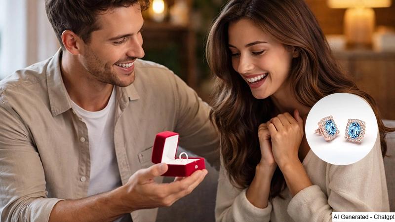 aquamarine halo stud earrings