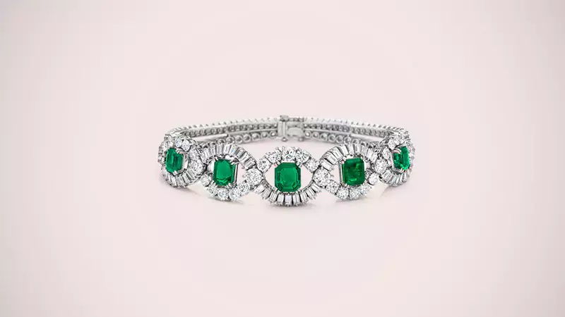 Vintage Emerald and Diamond Bracelet