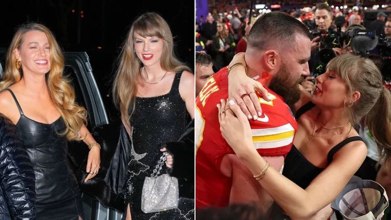 Blake Lively, Taylor Swift and Travis Kelce