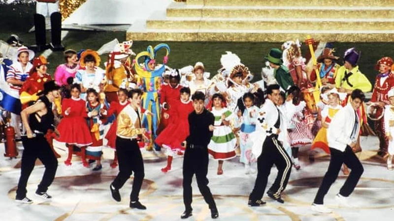 New Kids on the Block band performing