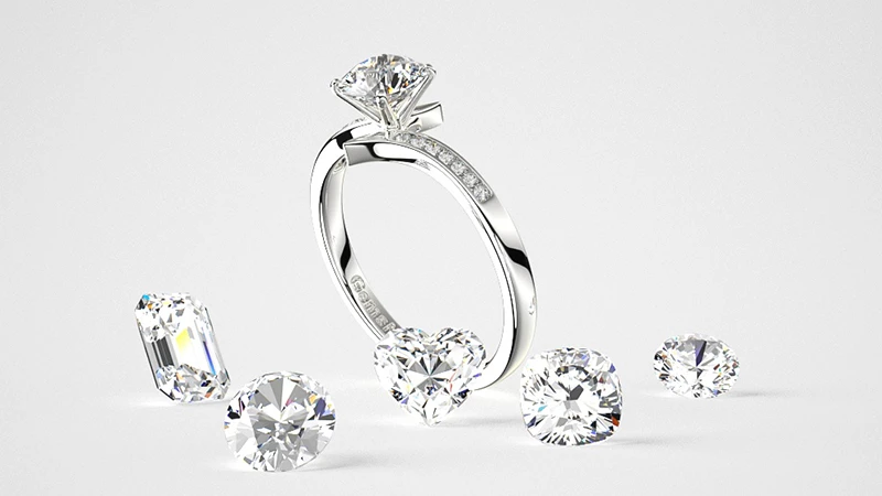 diamond stone and a diamond ring