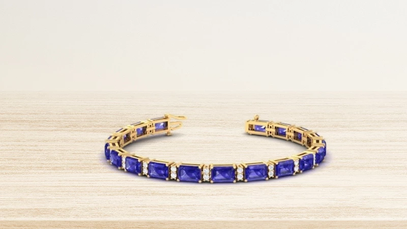 Sparkling Tanzanite and Diamond Bracelet
