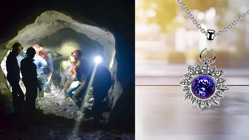 A tanzanite mine & necklace