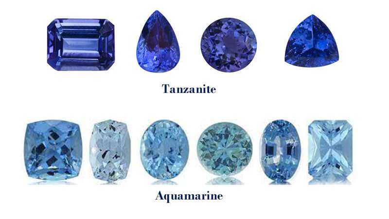 Aquamarine vs Tanzanite Colors