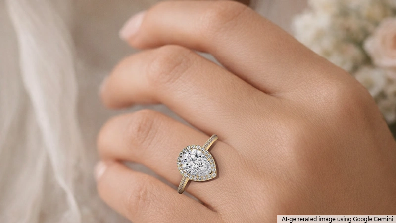 pear shaped diamond engagement ring
