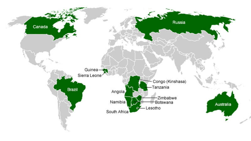 Diamond Mining countries