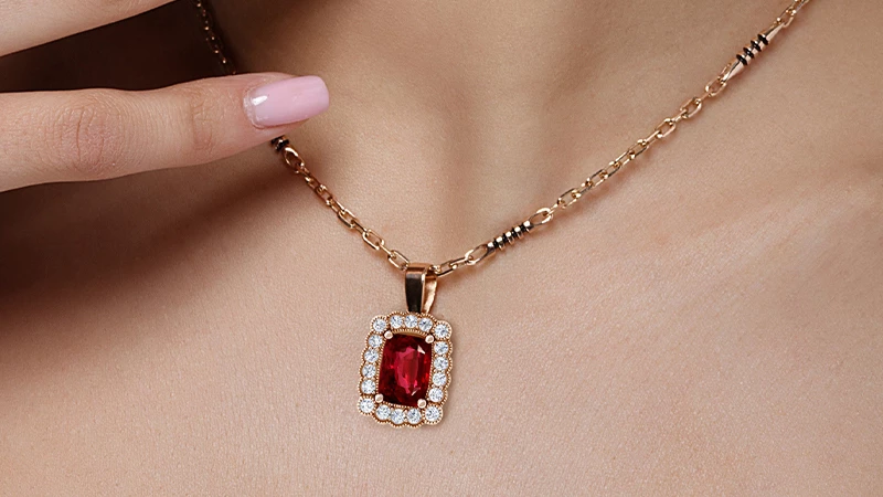 Halo Ruby Pendant