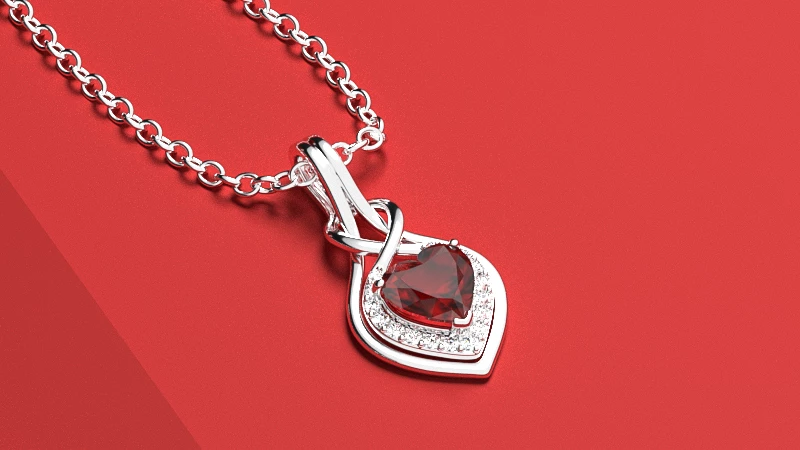 Heart-Shaped Ruby Pendant