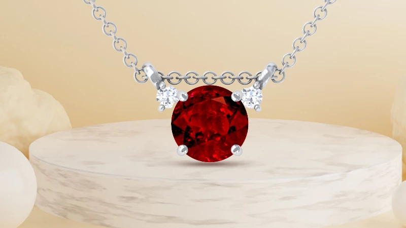 Three-stone Ruby Pendant