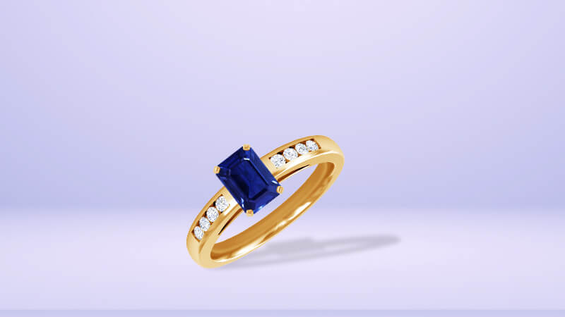 Sapphire ring with the Channel Setting