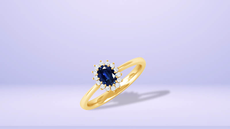 sapphire ring with the Halo Setting