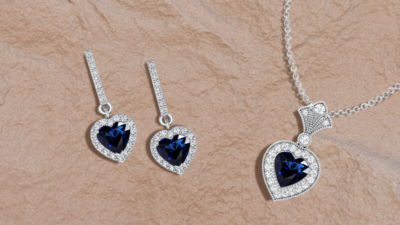 GemsNY Blue Sapphire earrings and Pendants 