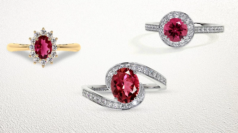 pink tourmaline rings