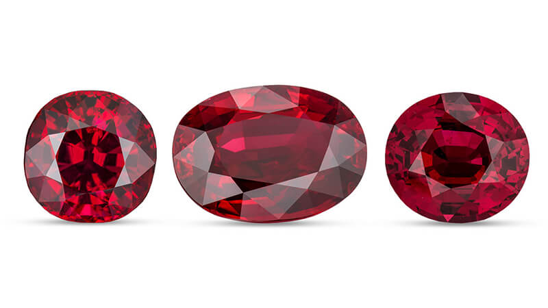 Inclusions in ruby gemstone