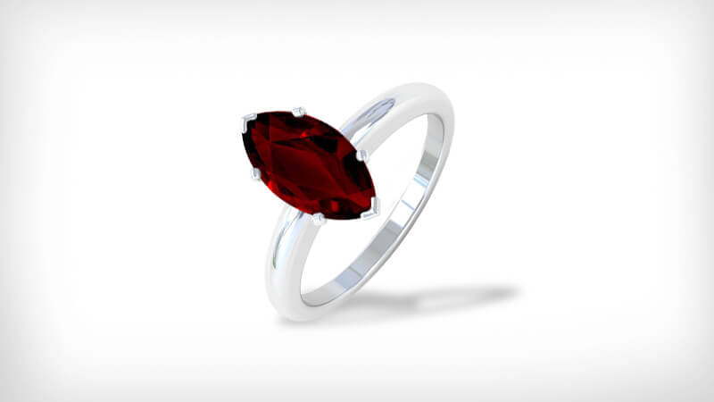 marquise cut solitaire ruby ring
