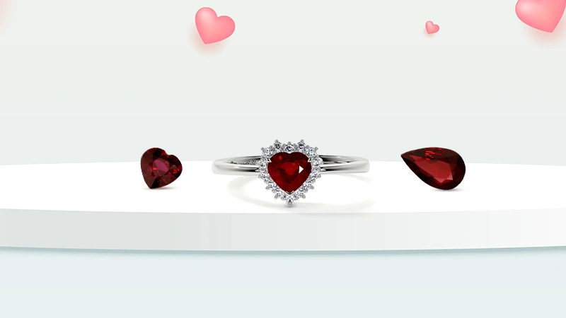 Heart Shape Halo Ring