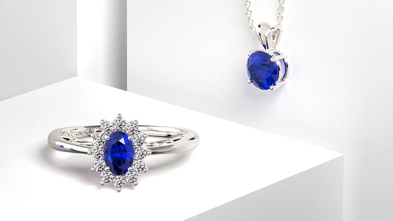  Sapphire birthstone jewelry featuring diamonds