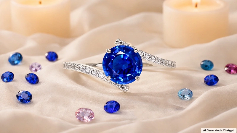 natural blue sapphire bypass ring from GemsNY embrace collection