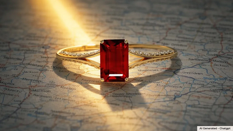 emerald-cut ruby ring for women