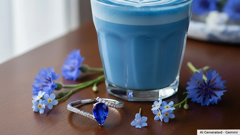 pear shaped blue sapphire ring